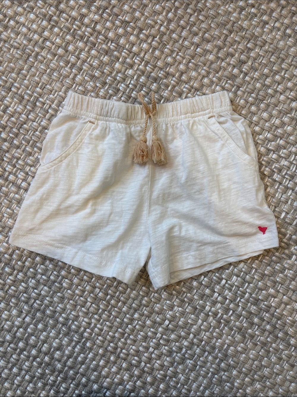 Pink Chicken Cream Drawstring Shorts with Pink Heart